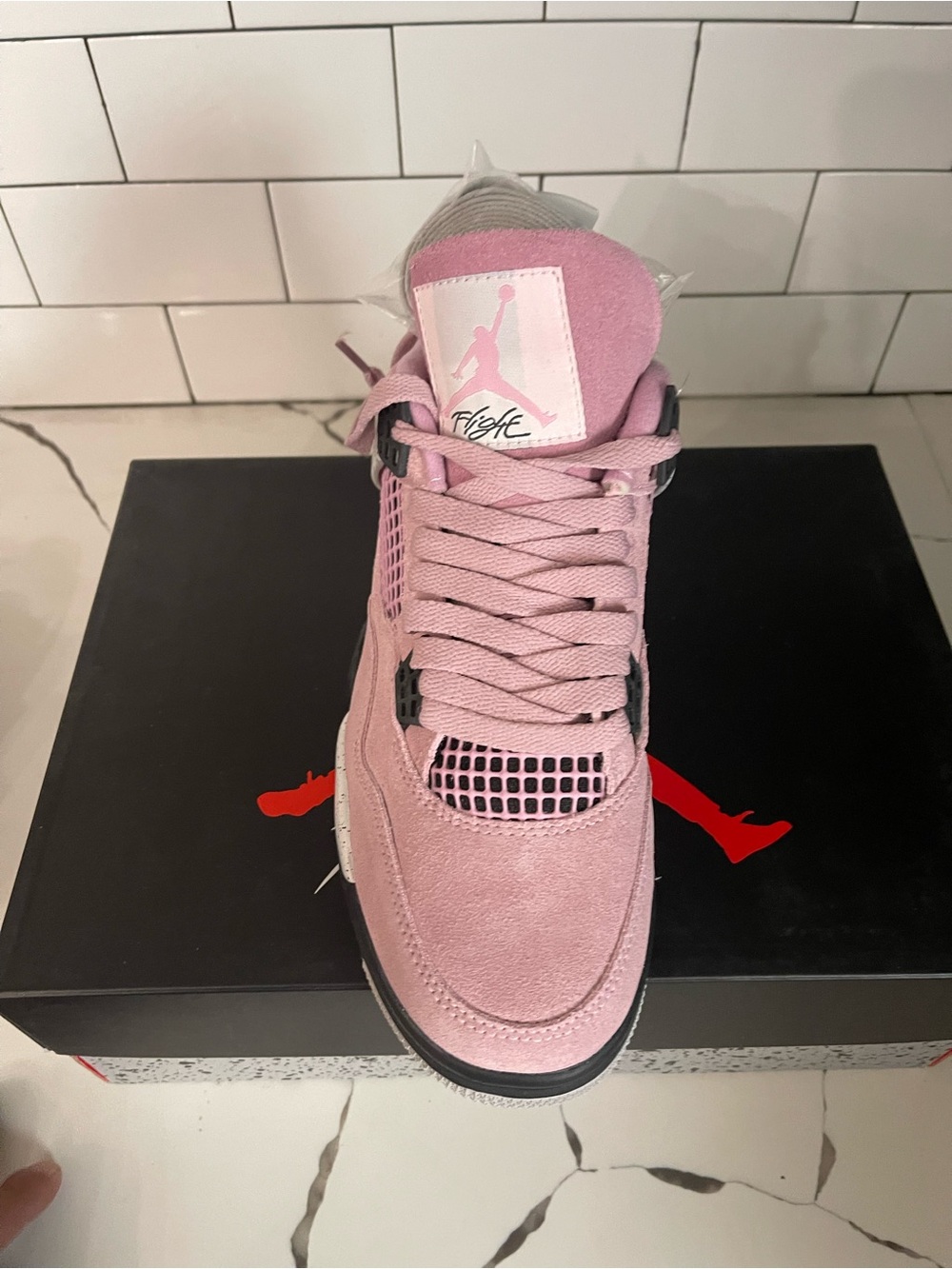 Men’s Retro 4 Pink Orchid Size 6. - Picture 3 of 8